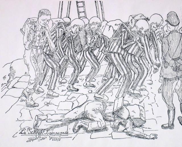 Diciotto disegni del deportato francese PIQUÉE-AUDRAIN, Mauthausen, matricola 62978, che illustrano la vita del lager. 